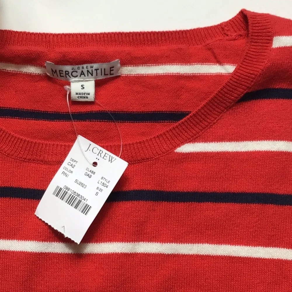 J. Crew > Red Striped Sweater Small